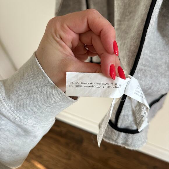 Zara Trafaluc Wool Blend Open Front Mid-Length Coat Gray S - Picture 6 of 10